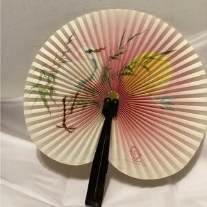Vintage Hand Held Paper Folding Fan